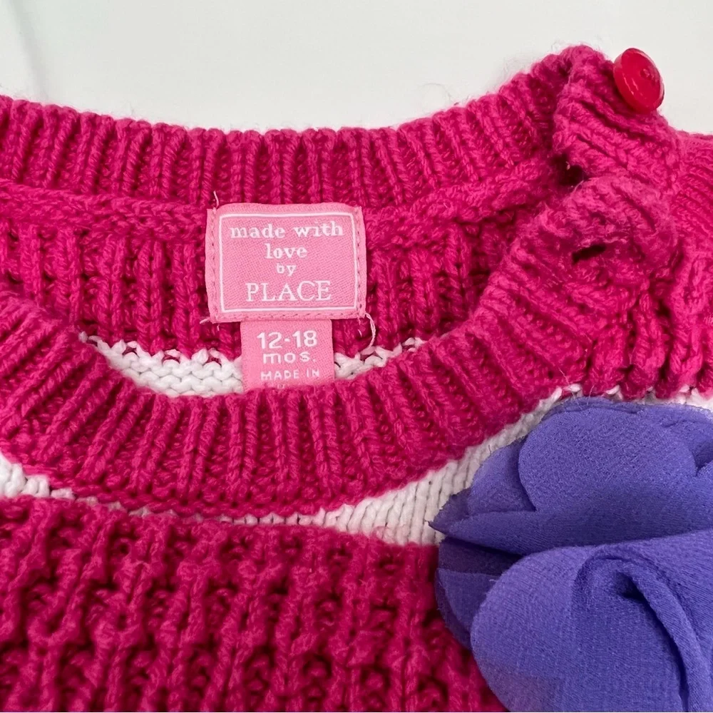 Childrens Place‎  Sweaters White Pink  Stripe Cotton